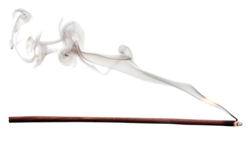 Incense stick burning white smoke abstract art