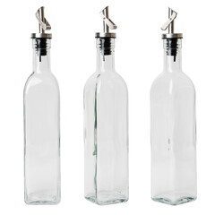 high resolution photo set of oil bottle glass material for mockup, transparent object
