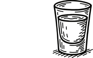 Sketch of different drink containers including water soda and coffee in various cups and glasses