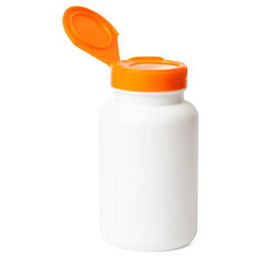 The high resolution photo of medical capsule plastic bottle for mockup