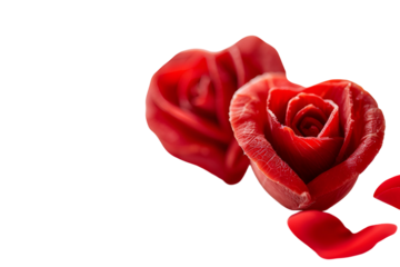 Red roses carved from meat Valentine romance