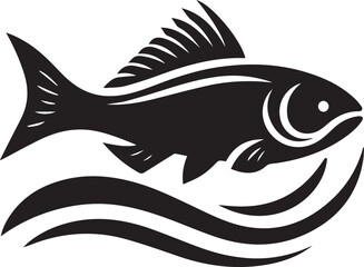 Silhouette Vector of Fish – Black Logo Art for Aquatic and Marine Brands