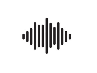Stylish sound equalizer display icon in 2D outline