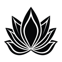 Minimalist Black Lotus Flower Symbol With Clean and Modern Design (1)