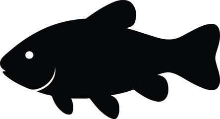 Silhouette fish animal symbol black isolated aquatic vector illustrator