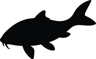 Silhouette fish carp koi silhouette graceful vector illustrator