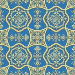 The image showcases a vibrant, symmetrical mandala design. The central motif is a complex, multi-layered floral pattern. It features a variety of shapes—including stylized flowers, leaves, and paisley