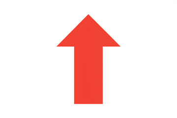Simple red arrow pointing up on a transparent background, ideal for indicating upward movement or direction