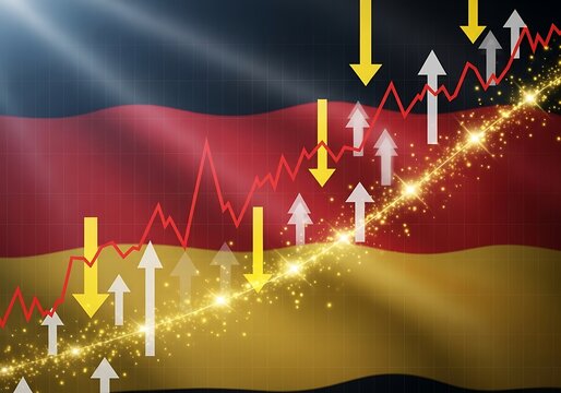 German economy shows upward trend with financial data - Powered by Adobe