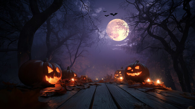 halloween background with haunted house
