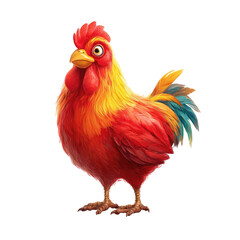 Fototapeta premium Vibrant rooster, full body, digital illustration