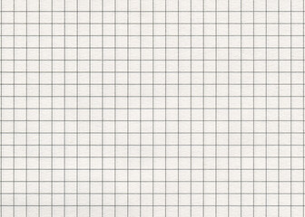 Grid paper background. Old white squared paper sheet. 