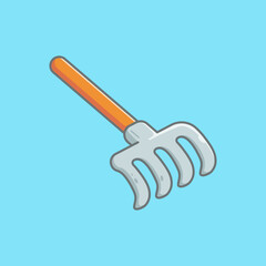 Rake vector cartoon illustration gardening tools