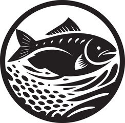 Black Fish Silhouette Vector – Iconic Logo Design for Marine and Fishing Themes