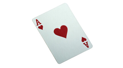 Obraz premium Flying one single playing card for poker and gambling ace heart on white background 