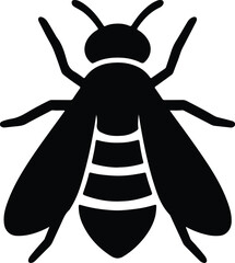 Silhouette honeybee insect icon graphic flat vector illustrator