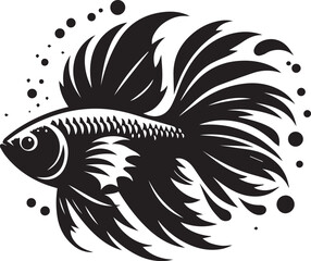 Black Fish Silhouette Vector – Iconic Logo Design for Marine and Fishing Themes