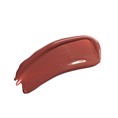 caramel brown glossy lipstick smear, cosmetics beauty product texture, liquid blush, lipstick, lipgloss swatch	