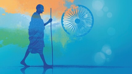 Gandhi jayanti poster illustration.
