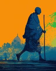 Abstract gandhi jayanti poster design.