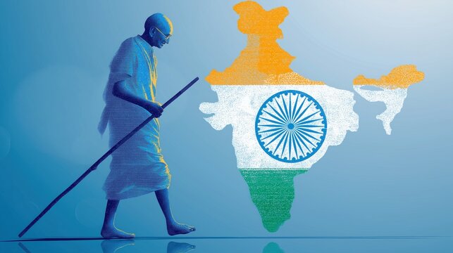 Illustration of poster for gandhi jayanti.
