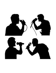 male singing with microphone performance silhouette