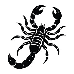 Silhouette of a Scorpion Design with Intricate Details on White Background (1)