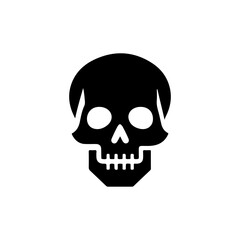 Simple black skull icon silhouette