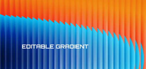 Plakat Neon glass gradient with Y2K fractal blur and abstract blue orange colors. Vibrant holographic textures with mesh patterns for modern posters. Geometric prism effects or reeded ribbed designs.