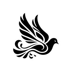 Obraz premium Stylized dove in flight, symbolizing peace and freedom