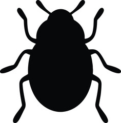 Silhouette simple beetle insect bug vector illustrator
