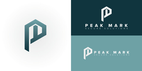 Modern PM logo for Fintech. Geometric design symbolizes precision, progress, and secure financial growth. Ideal for innovative payment, investment, or platform solutions.