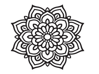 Elegant circular mandala icon in outline design