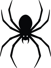 Silhouette spider crawling creepy animal halloween dangerous vector illustrator