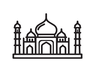Beautiful mosque silhouette drawn in clean vector
