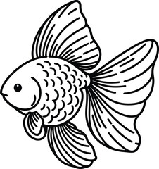 Cartoon Goldfish Clip Art Kawaii Animal Vector illustration