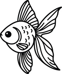 Cartoon Goldfish Clip Art Kawaii Animal Vector illustration