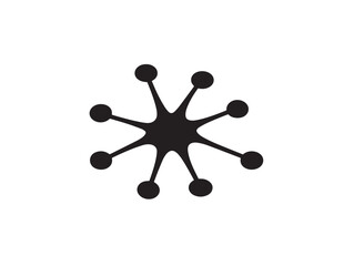 Abstract neural system connection icon line drawing