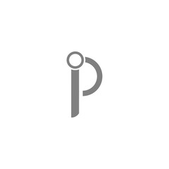 Letter P Icon With Circle Concept