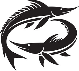 Black Fish Silhouette Vector – Iconic Logo Design for Marine and Fishing Themes