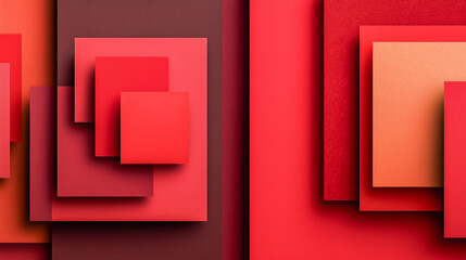 Overlapping Red and Orange Paper Layers Abstract