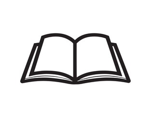 Simple open book icon in clean vector style