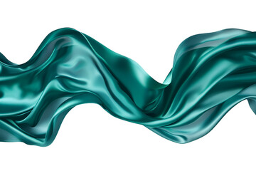 Teal silk fabric flowing gracefully dark background