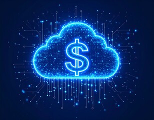 Abstract cloud computing financial concept