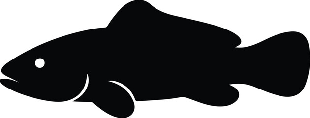 Silhouette trout fish minimal aquatic animal graphic vector illustrator