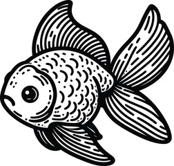 Cartoon Goldfish Clip Art Kawaii Animal Vector illustration