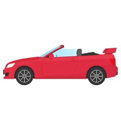 Obraz premium Red convertible car side view (2)