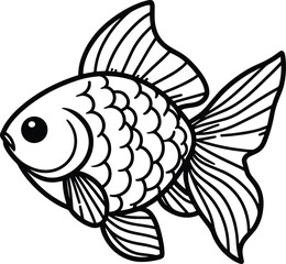 Cartoon Goldfish Clip Art Kawaii Animal Vector illustration