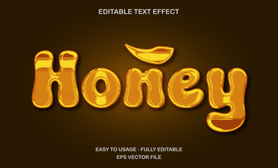 Golden honey text effect, sweet dripping glossy font style