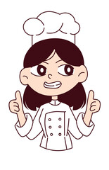 Chef female isolated shows the class. Vector eps